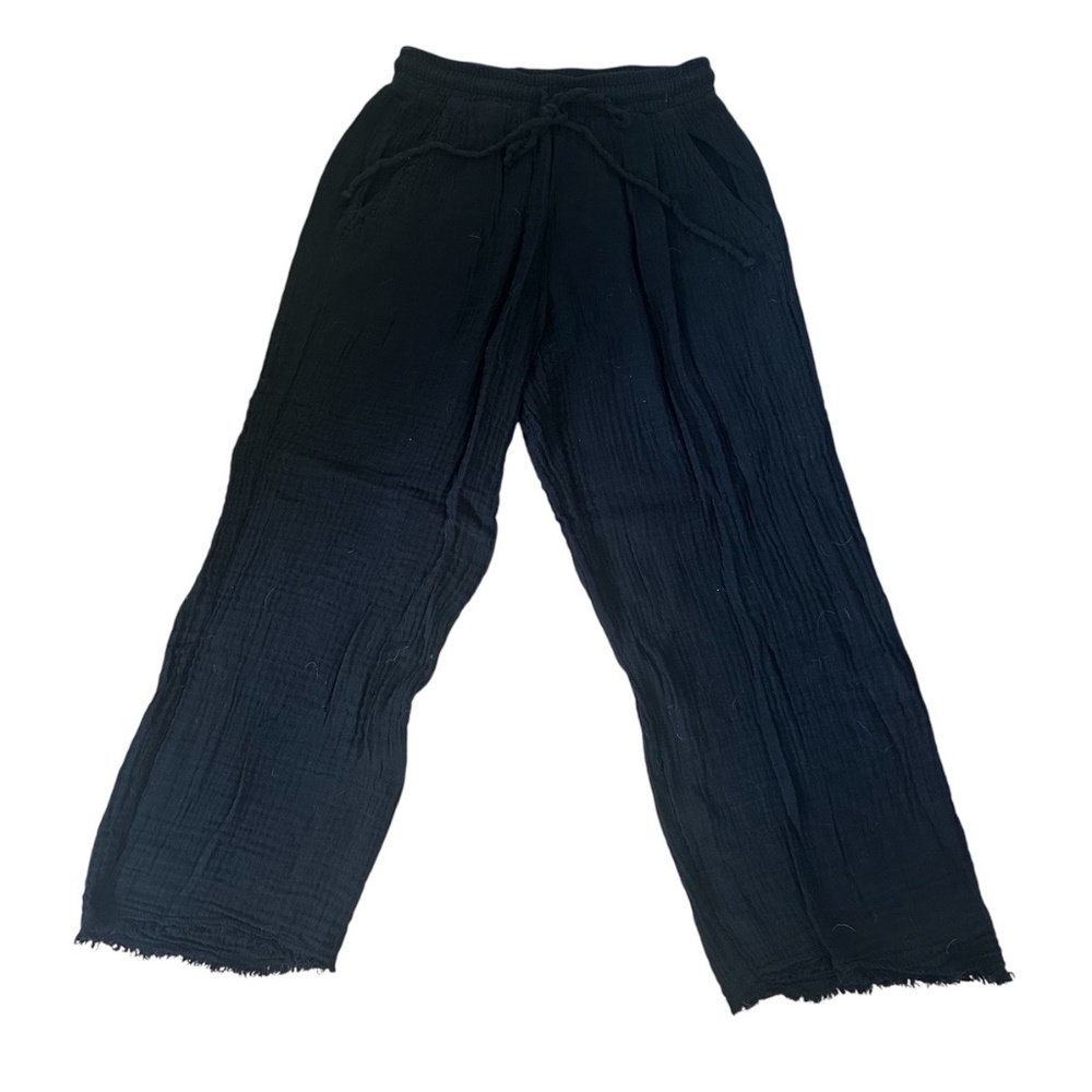 Womens Michael Stars Black Boho Lightweight Rough cut pants (XS)